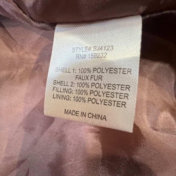 Story On Women's Color Block Faux Shearling Cropped Bomber Jacket Sz S Mauve - Picture 5 of 10